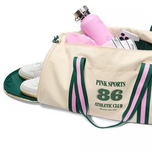 NWT PINK VS Cotton Canvas Sport Duffle Bag Victoria’s Secret